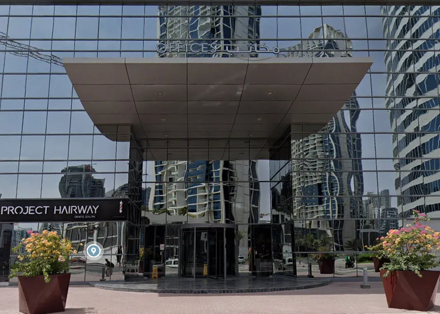 Westburry Office Tower Building Entrance To Massage Center by Carval Health Spa in Business Bay